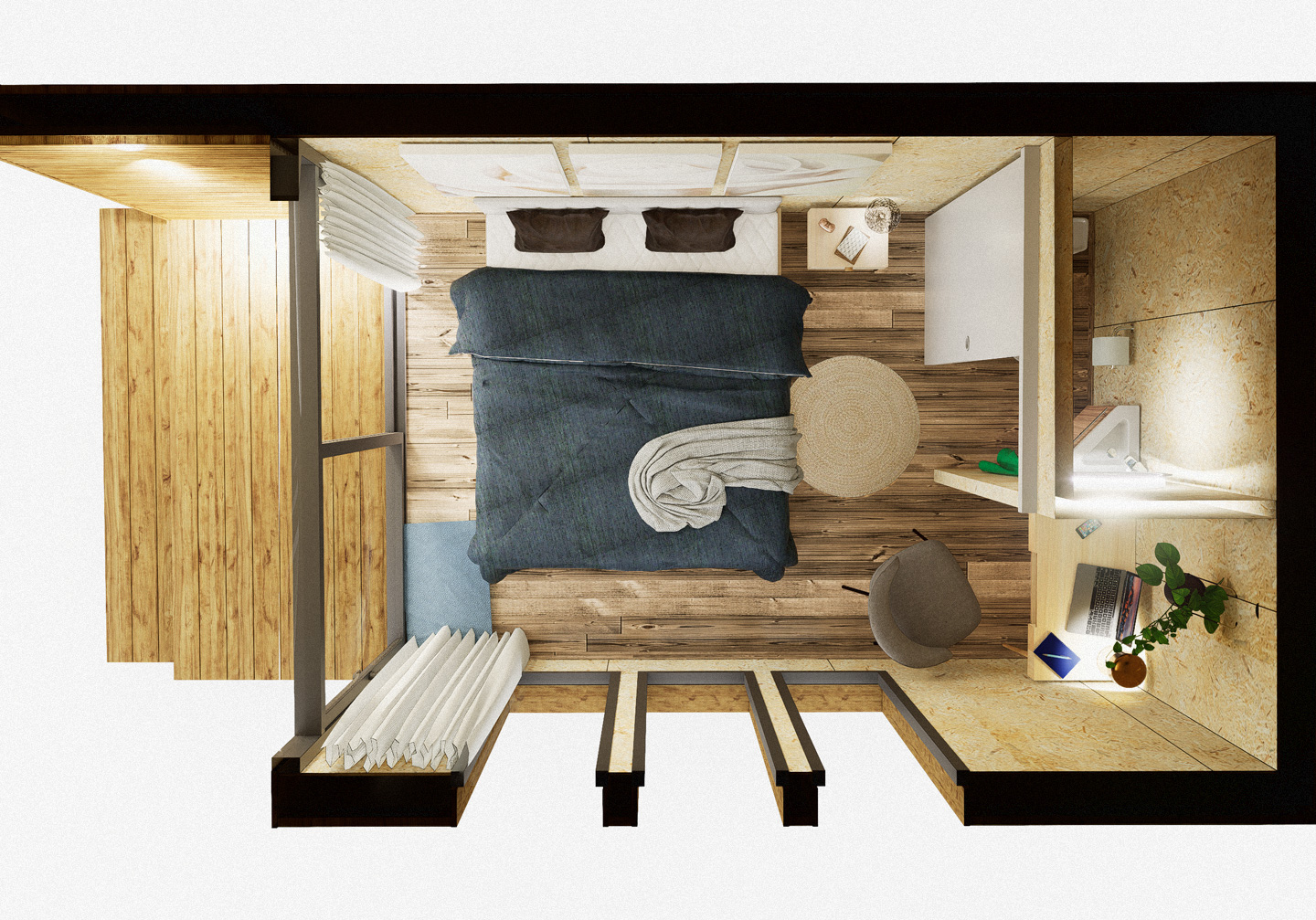 Aménagement de Zen de type chambre